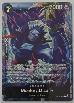 One Piece TCG Monkey.D.Luffy OP15-092 Alt Art - Adventure on Kami's Island - NM - Image 1