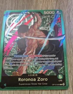 Roronoa Zoro OP12-020 ONE PIECE Tcg Card Game NM GREEN Leader - Image 3
