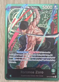 Roronoa Zoro OP12-020 ONE PIECE Tcg Card Game NM GREEN Leader - Image 5