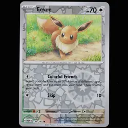 Pokemon TCG Eevee 133/165 Scarlet & Violet 151 Reverse Holo Common Card 2023 NM - Image 1
