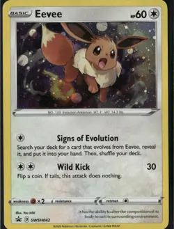 Eevee Promo SWSH: Sword & Shield Promo Cards SWSH042 Colorless Holo Pokemon Card - Image 1
