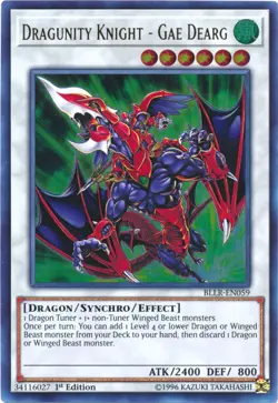 Yugioh! LP Dragunity Knight - Gae Dearg - BLLR-EN059 - Ultra Rare - 1st Edition - Image 1