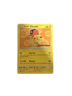 Ash's Pikachu - SM110 - Pokemon Sun & Moon Promo Rare Card LP - Image 1