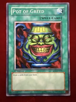 Yugioh Pot of Greed SD3-EN019 Structure Deck: Blaze of Destruction 1st Edition - Image 1