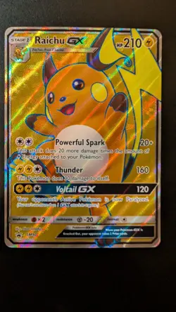 Pokemon Raichu GX Full Art Holo Black Star Promo SM90 SM 210 HP - Image 1