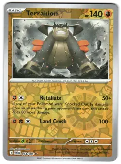 Terrakion 054/086 NM Reverse Holo SV: White Flare Pokemon TCG - Image 1