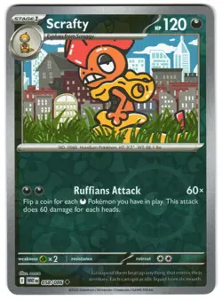 Scrafty 058/086 NM Reverse Holo SV: White Flare Pokemon TCG - Image 1