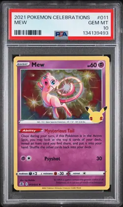 2021 POKEMON CELEBRATIONS #011 MEW PSA 10 - Image 1