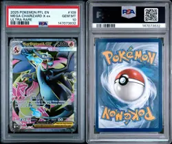 PSA 10 🔥🔥 2025 Pokemon Mega Charizard X ex 109/094 Full Art Ultra Rare - Image 3