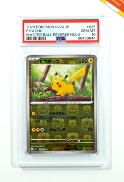 Pokemon PSA 10 Pikachu #025 SV2a Masterball Reverse Holo Pokemon 151 Japanese - Image 1