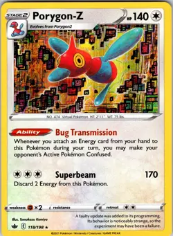 Porygon-Z 118/198 SWSH06: Chilling Reign Pokemon NM Holo - Image 1