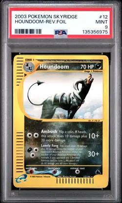 2003 POKEMON SKYRIDGE #12 HOUNDOOM-REVERSE FOIL PSA 9 - Image 1