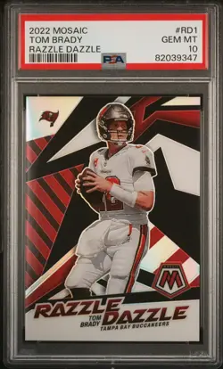 Tom Brady 2022 Mosaic Razzle Dazzle PSA 10 GEM MT Case Hit SSP Patriots - Image 1