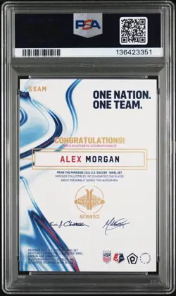 2023 Parkside USWNT One Nation One Team Alex Morgan Signature PSA 10 Auto 10 Wow - Image 2