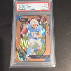 2024 Panini Select Ladd McConkey Copper Shock Prizm Rookie PSA 10 #268 /299 Cha… - Image 1