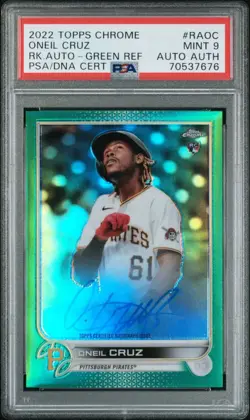 Oneil Cruz 2022 Topps Chrome Auto Green /99 RC Pirates RA-OC PSA 9 SSP ROOKIE 🔥 - Image 1