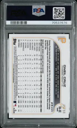 Oneil Cruz 2022 Topps Chrome Auto Green /99 RC Pirates RA-OC PSA 9 SSP ROOKIE 🔥 - Image 2