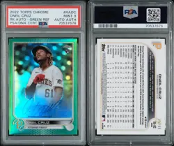Oneil Cruz 2022 Topps Chrome Auto Green /99 RC Pirates RA-OC PSA 9 SSP ROOKIE 🔥 - Image 3
