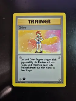Pokemon TCG Lass Gore Base Set 75/102 German Card First Edition LP - Image 1
