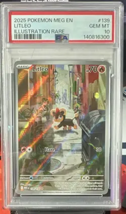 Pokemon Litleo 139/132 Me01 Mega Evolution Illustration Rare Holo 70 HP - Image 1