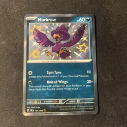 Murkrow 181/091 SV Paldean Fates Baby Shiny Holo Rare Pokemon TCG Near Mint - Image 1