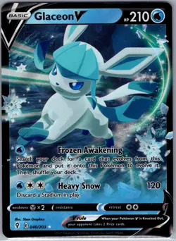 Glaceon V 040/203 SWSH07: Evolving Skies - Pokemon Card - NM - Image 1
