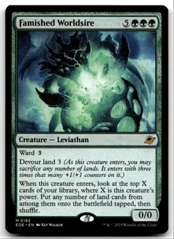 #182 Famished Worldsire NM 2025 MTG Edge of Eternities M - Image 1