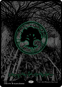 Forest (Phyrexian) - Full Art (Oil Slick Raised Foil) NM Foil L Phyrexia: All Wi - Image 1