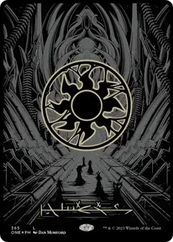 Plains (Phyrexian) - Full Art (Oil Slick Raised Foil) NM Foil L Phyrexia: All Wi - Image 1