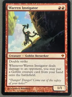 MTG Warren Instigator Zendikar Near-Mint Condition Red Goblin Mythic!! - Image 1