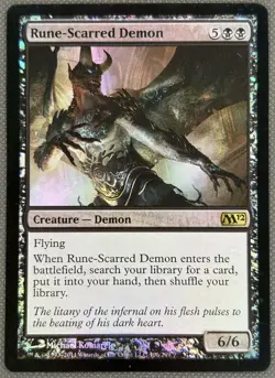 Rune-Scarred Demon - Foil - Core Set: 2012 *NM* Near Mint MTG - Image 1