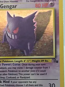 Pokemon TCG Gengar Fossil Holo Card 5/62 Unlimited Rare Vintage WOTC Mp-Lp - Image 2