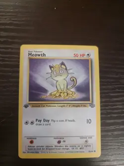 Pokemon Meowth #56/64 Jungle 1st Ed LP TCG WOTC Vintage - Image 1
