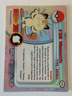 2000 Topps Chrome Pokemon Series 1 #52 Meowth FREE COMBINED SHIPPING - Image 2