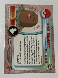 2000 Topps Chrome Pokemon Series 1 #50 Diglett (A) FREE COMBINED SHIPPING - Image 2