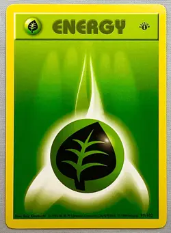Pokemon 1st EDITION Shadowless Grass Energy #99/102 - 1999 Base Set - NM to MT - Image 1