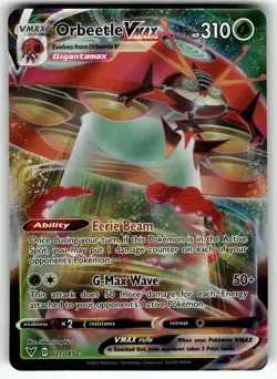 Orbeetle VMAX 021/185 SWSH04: Vivid Voltage NM Pokemon Card TCG - Image 1