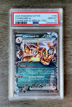 2025 POKEMON SVP EN-SV BLACK STAR PROMO #196 CHARIZARD EX PSA 10 - Image 1