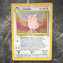 Pokemon Clefable 01/64 Jungle Holo Rare Stage 1 70 HP Unlimited 1999 - Image 1