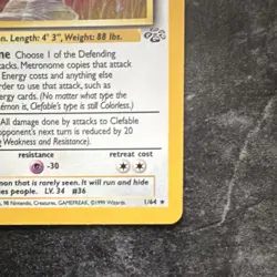 Pokemon Clefable 01/64 Jungle Holo Rare Stage 1 70 HP Unlimited 1999 - Image 5