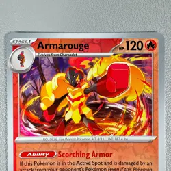 Pokemon TCG Card - Armarouge 44/197 Reverse Holo Uncommon | 2023 Obsidian Flames - Image 3