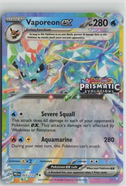 Vaporeon ex - 023/131 023/131 Holo SV: Prismatic Evolutions Pokemon Holo NM - Image 1