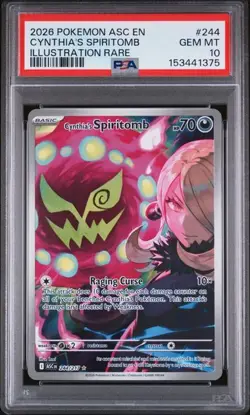 CYNTHIA'S SPIRITOMB Ascended Heroes Illustration Rare #244 PSA 10 Pokemon - Image 1