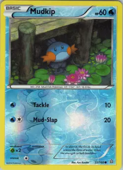 Mudkip 33/160 Common - Pokemon TCG XY: Primal Clash - Reverse Holo (NM) - Image 1