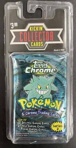 2000 Topps Chrome Pokemon Series 2 Sealed Pack, Sealed In Hanger Pack - Image 1