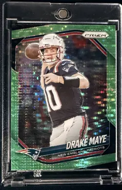 Drake Maye 2025 Panini Prizm Green Pulsar Prizm #165 New England Patriots NFL - Image 1