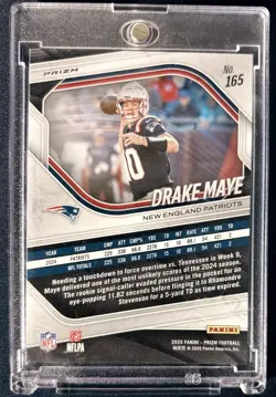 Drake Maye 2025 Panini Prizm Green Pulsar Prizm #165 New England Patriots NFL - Image 2