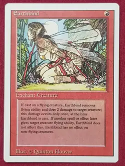Magic The Gathering REVISED EDITION EARTHBIND red card MTG - Image 1