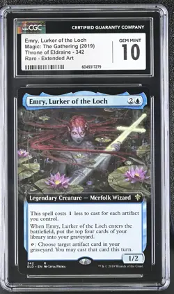 EMRY, LURKER OF THE LOCH Throne of Eldraine Extended Art Rare CGC 10 MTG EDH - Image 1