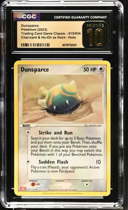 2023 Pokemon Trading Card Game Classic Dunsparce Holo 015/034 CGC 10 #015/034 - Image 1